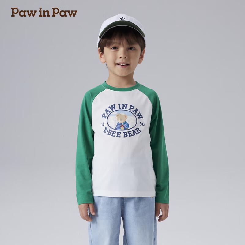 PawinPaw Cartoon Bear Color-block Raglan T-Shirt 110