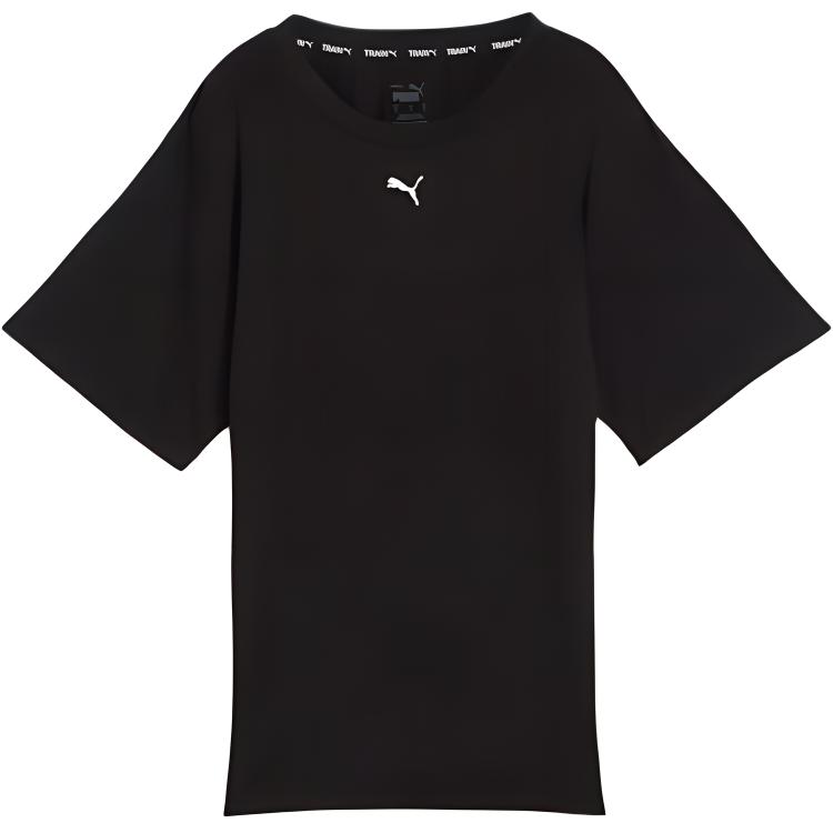 

New PUMA Drop Shoulder Sleeve T Shirt Women s Black 525776-01 XS
