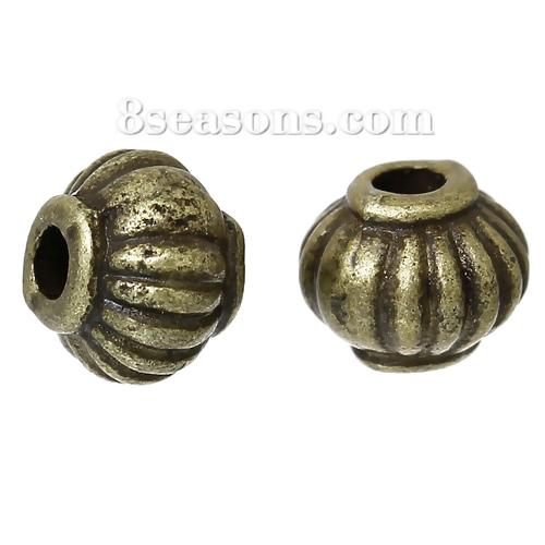 

DoreenBeads Металло-цинковый сплав Бусины-разделители Хэллоуин Тыква Античная бронза Около 5 мм x 4 мм, Отверстие:Прибл. 1,3 мм, 30 шт. античный бронзовый
