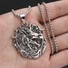 Retro Faucet Men's Distressed Embossed Dragon Brand Accessories Pendant Necklace