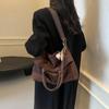 Suede Solid Color Tote Bag Large Capacity Buckle Versatile Fashion Crossbody Bag Soft Fashion Simple Women Handbag MIT