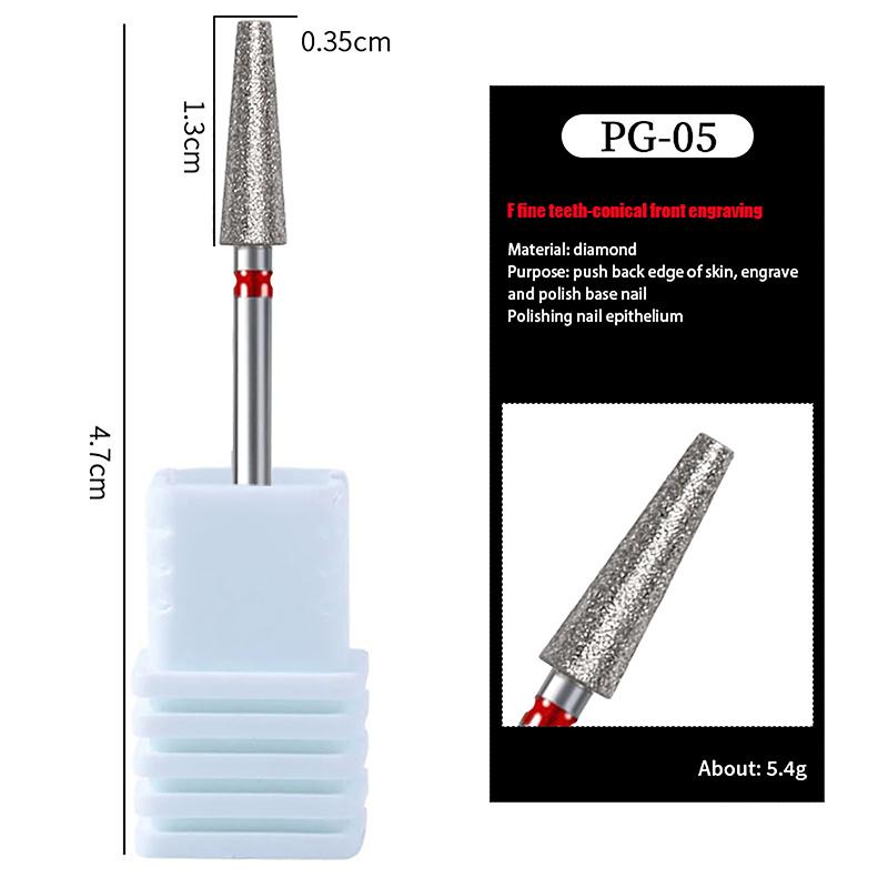 Diamond/Stainless Steel Professional Ceramic Nail Drill Bit Set Electric Manicure Nail File Bit For Acrylic Gel Nails And Cuticl