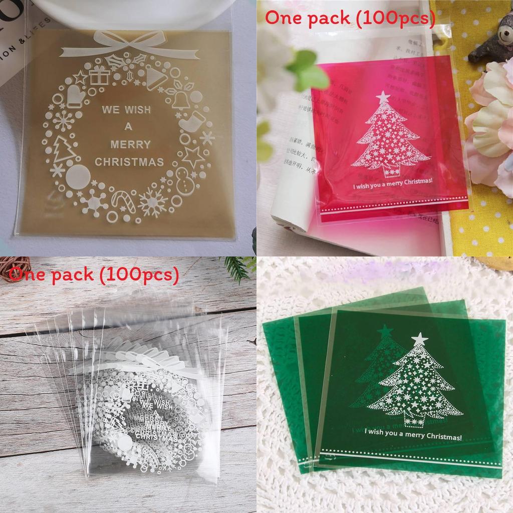 Festive Food Packing Bags With Clear Plastic Material For Holiday Sweets And Treats