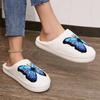 Cartoon Butterfly Print Home Slippers Women Winter Plush Warm Soft Sole Cotton Shoes Woman Comfort Non Slip Flat Indoor Slippers