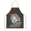 Zástěra s potiskem alpaky vzor duhový kůň vhodný do domácnosti a kuchyně děti zástěra zástěra dámské příslušenství na vaření dětská zástěra