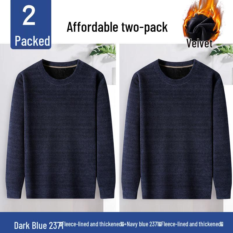 Men's Chenille Velvet-Lined Warm Sweater for Dad and Grandpa – Autumn/Winter