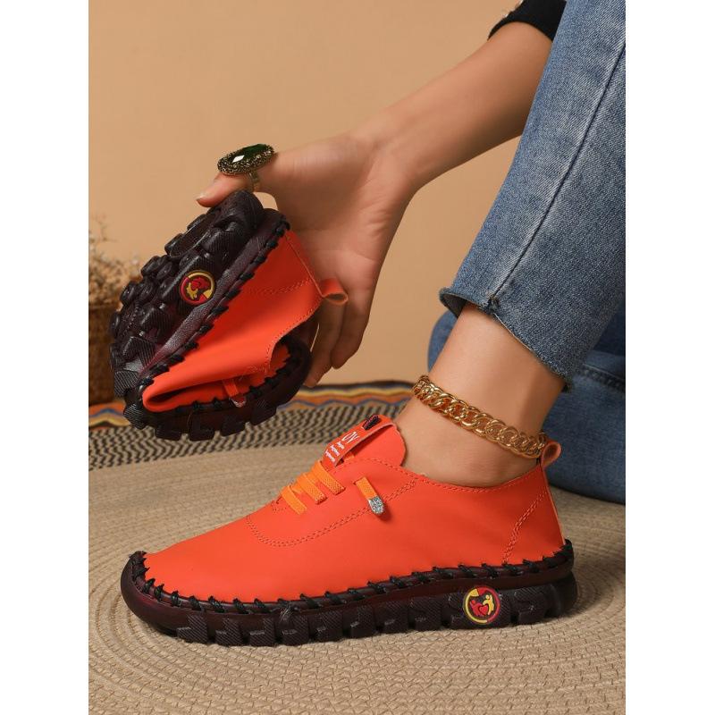 Spot handmade side seam thread large size beef tendon shoes shallow mouth outer wear single shoes 2025 new Roman style soft sole women's shoes