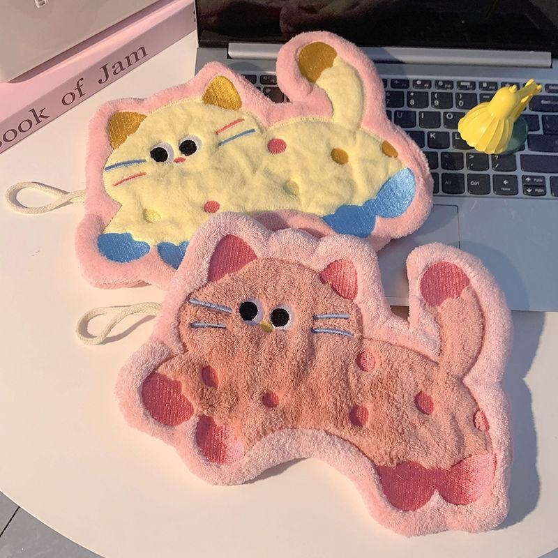 Bathroom Absorbent Hand Towel Kawaii Thickened Handkerchief Wall Hanging Hand Cloth Kitchen Hand Towel Room Decor