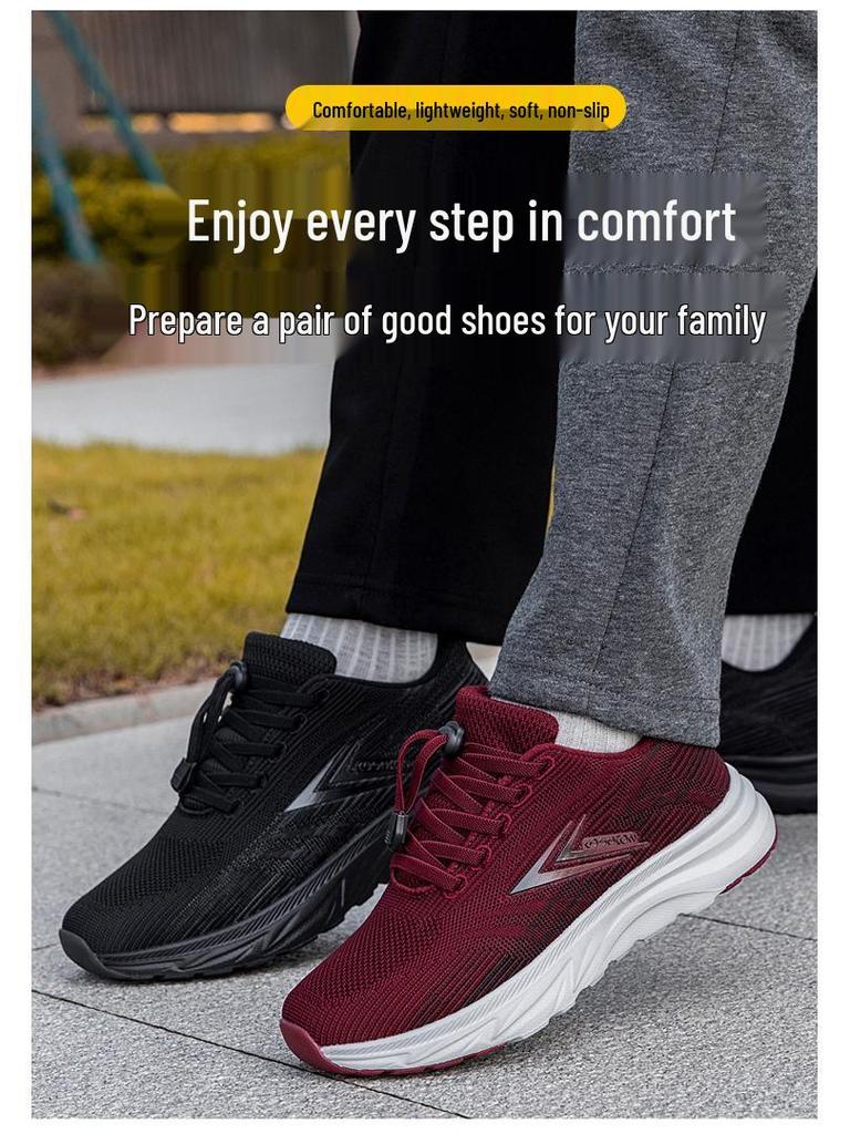 2025 Síťovina Plus Samet Protiskluzové Lehké Vycházkové Boty pro Střední Věk a Starší