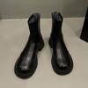 Simple Black British Style Platform Martin Boots Women's 2025 New Autumn and Winter Popular Thick Heel Casual Thin Short Boots