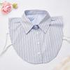 Women's Detachable False Collar Insert Elegant Striped Lapel Faux Half Shirt Blouse Collar Top for Sweater and Dresses
