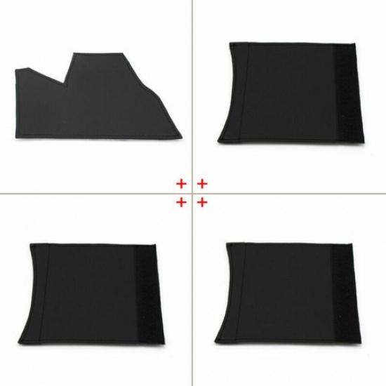 4PCS Set Black Leather Inner Door Handle Panel Pull Cover For BMW 5 Series F10