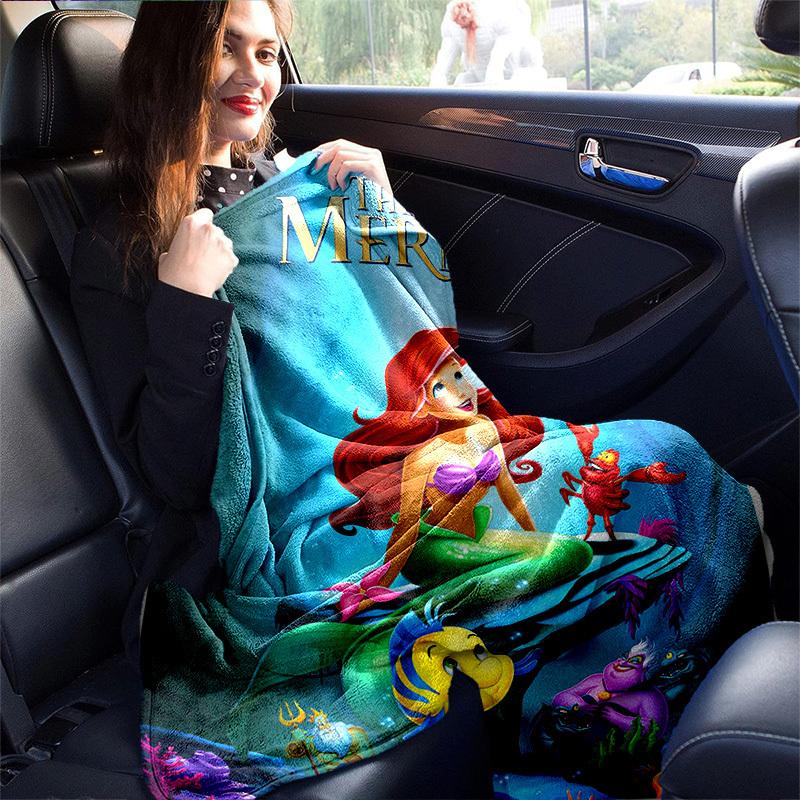 1 pièce, La Petite Sirène Ariel Décoration d'Intérieur Couverture Douce en Flanelle pour Canapé, Lit, Voiture, Plage, Bureau Idée Cadeau sieste pour Amis