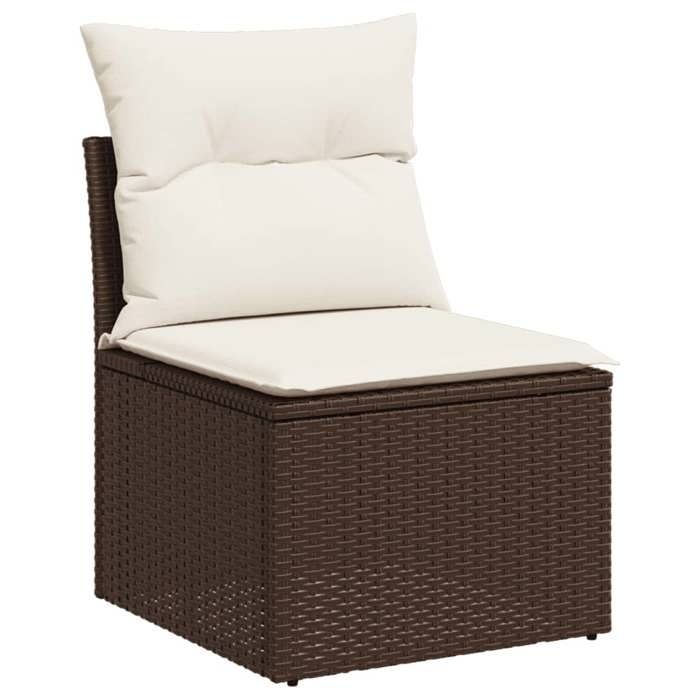VidaXL Salon de Jardin avec Coussins 8 pcs, Canapés de Terrasse, Ensemble de Meubles de Patio, Mobilier d'Extérieur, Marron 3220512