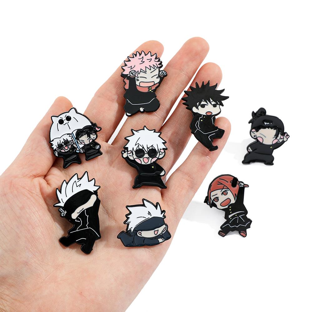 4 Stück Cartoon-Charakter Brosche Hübsche Augenmaske Junge Emaille-Anstecker Metallabzeichen Schmuck Rucksack Kleidung Zubehör Festival Geschenk
