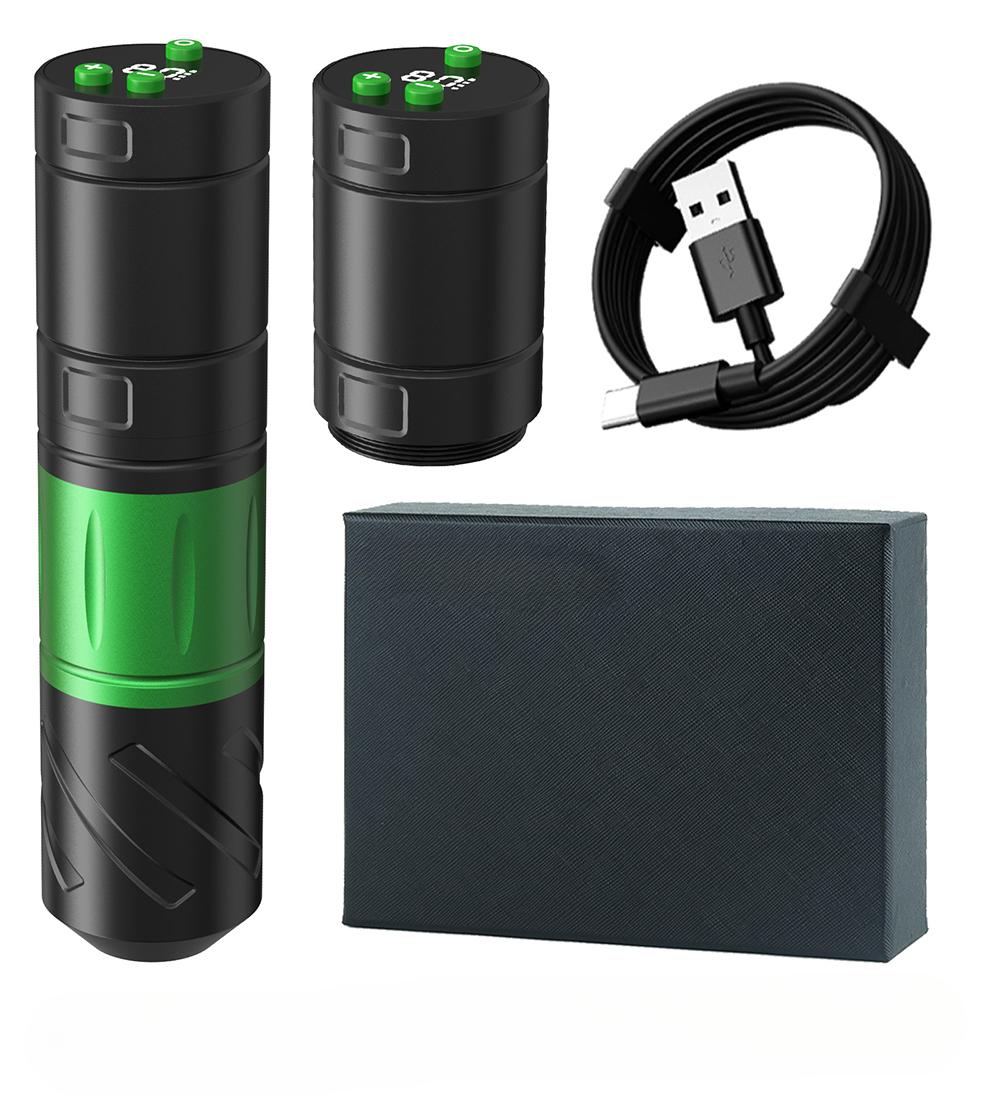 

Беспроводная тату-машинка Pen Kit Набор роторных ручек для перманентного боди-арта зелёный