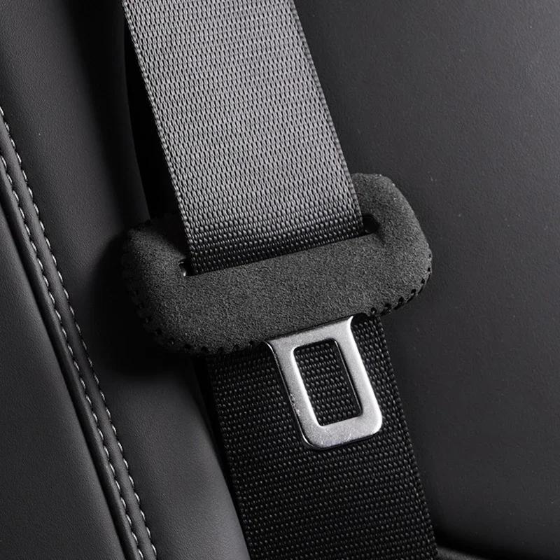 For Leading Ideal Li LiXiang L6 L7 L8 L9 Car Safety Belt Buckle Suede Leather Protective Cover Car Seatbelt Protective Cover