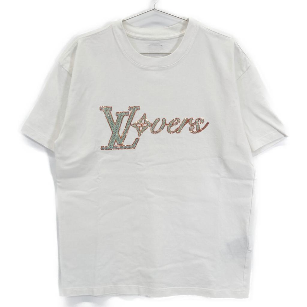 Louis Vuitton 2012 HRY29W LVLovers Embroidered T-shirt Tops M whiteUsed