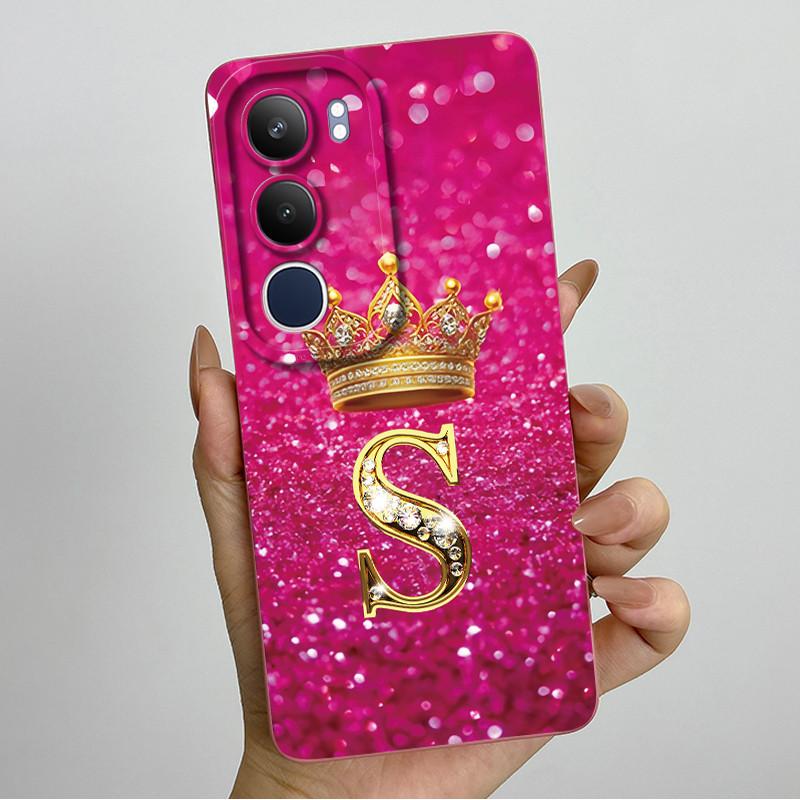 Pro Vivo Y19s 4G Pouzdro Koruna Počáteční Písmeno Měkký Silikonový Ochranný Zadní Kryt Pro Vivo V2419 Coque pro VivoY19S Y 19 s Fundas
