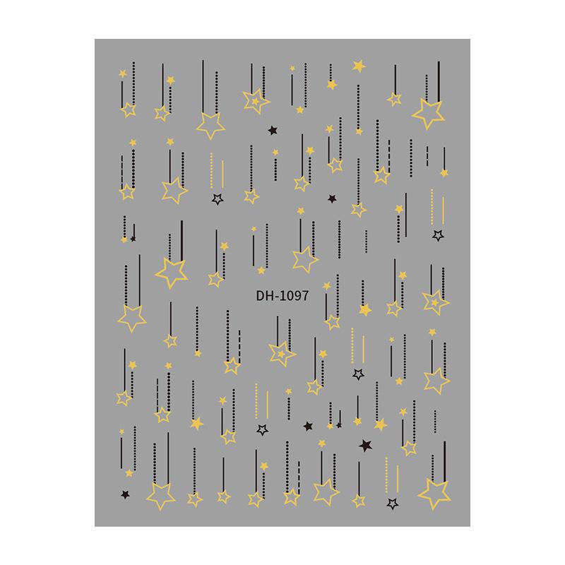 Redanco 3D Gold Star Nail and Phone Decals (DH-1098)