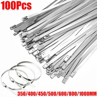 100PC/Bag Rust-proof Self-locking Bundling Metal Binding Tape Outdoor Fence 201 Stainless Steel Cable Tie Vehicles