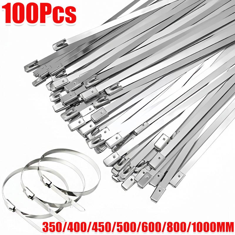 100PC/Bag Rust-proof Self-locking Bundling Large Size Outdoor Fence Metal Binding Tape Vehicles