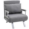 Recliner Chaise Chair, Reclining Function, Guest Bed, 65 Cm X 69 Cm X 80 Cm, Grey