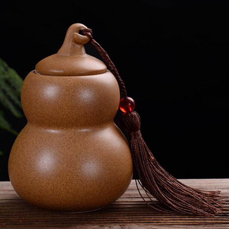 Креативная тыквенная банка для чая Китайские традиционные керамические изделия Кухонная посуда для чая Маленький размер Герметичная банка для хранения