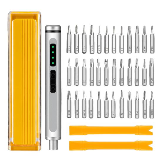 

Screwdriver Set 40 in 1 Precision Electric Screwdriver with Magnetic Bits Storage Box High Torque Rechargeable оранжевый