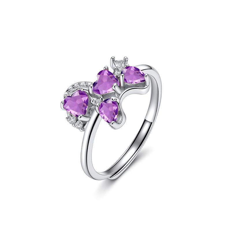 

S925 Sterling Silver Leaf Ring For Women European Fashion Natural Peridot Crystal Jewelry High Sense Minimalist Finger Ornament adjustable open ring