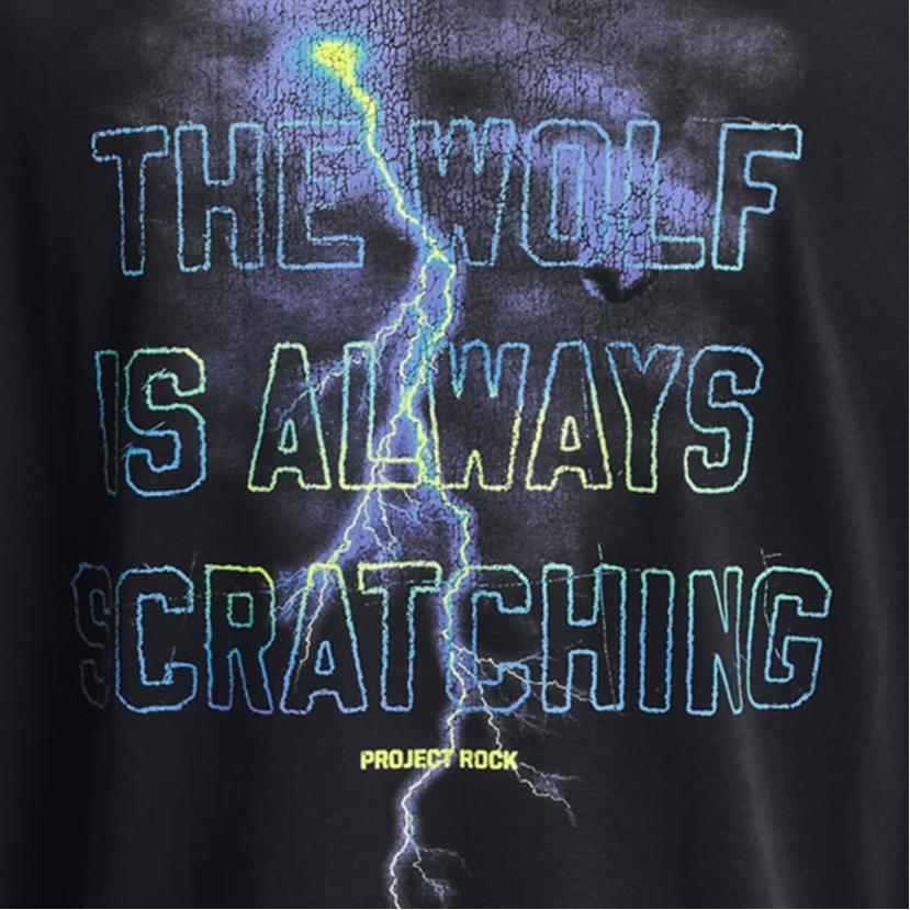 Under Armour Johnson Series Letter Round Neck Training Short Sleeve T-Shirt Men Tops Black 1379752-001