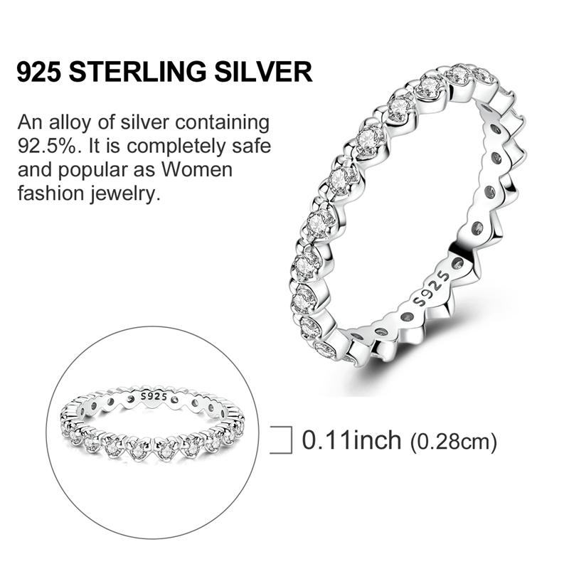 Original 925 Silver Ring Sparking Infinite Love Entwined Rings for Women Girls Jewelry Birthday Anniversary Engagement Gifts