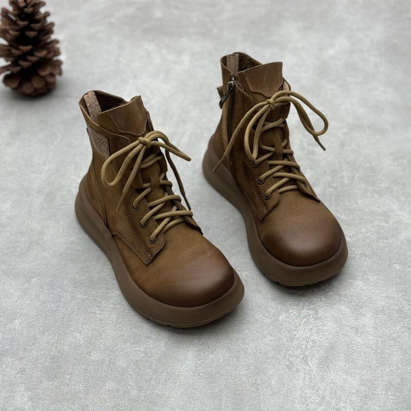 

Женские ботильоны на шнуровке, с круглым носком, на платформе, женские повседневные ботинки на плоской подошве, короткие ботинки, черные ботинки на толстой подошве, женская обувь 40