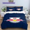 Set de așternut cu model logo RB Leipzig Cearșaf de pilotă Față de pernă Decor pentru casă Cadou (1 * husă de pilotă + 2 * fețe de pernă, fără miez)
