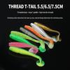 Lure Threaded T-Tail Soft Bait: Floating Drop Shot Worm for Bass & Mandarin Fish, Slow Sinking Crank for Texas Rig.