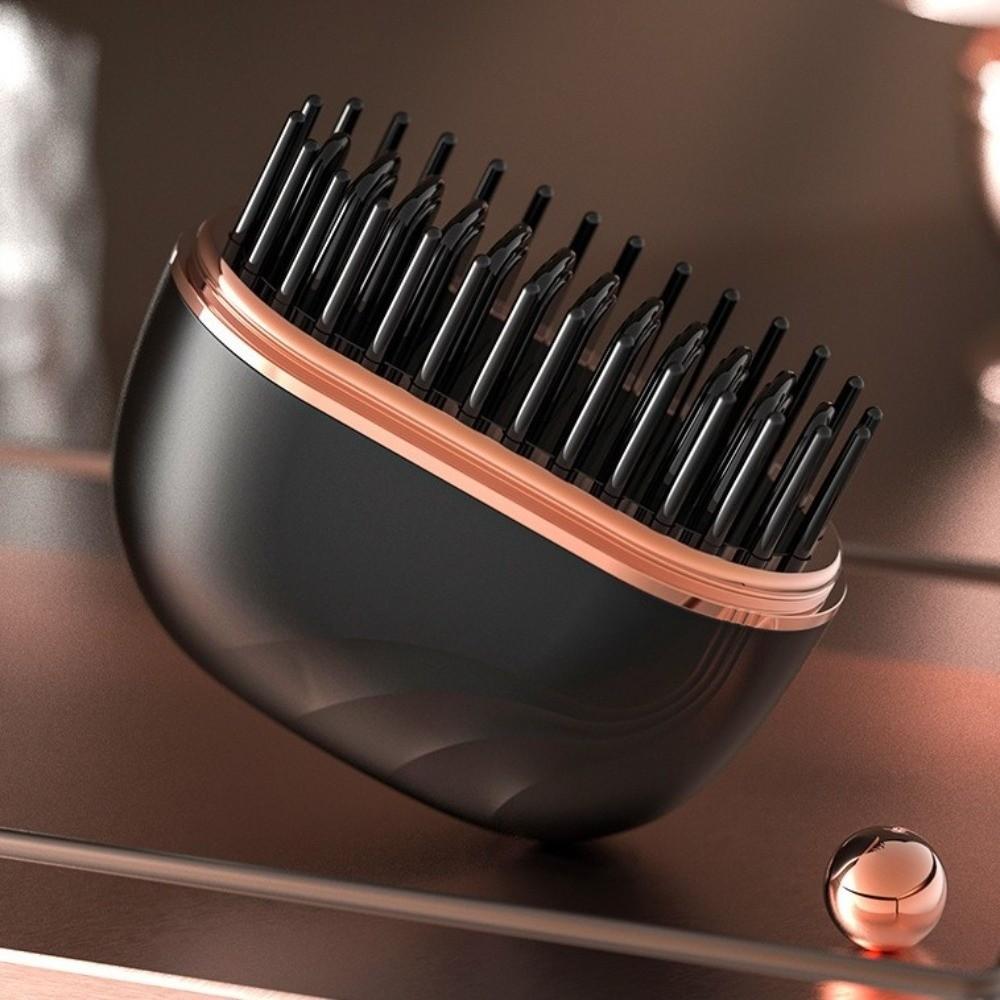 Rechargeable Electric Heating Hair Straightener Brush Portable Hair Styling Detangling Brush