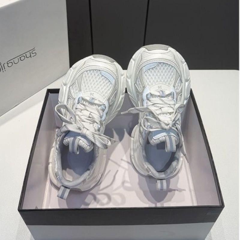 Spring and summer new muffin bottom lace-up casual shoes European locomotive fried street dad shoes