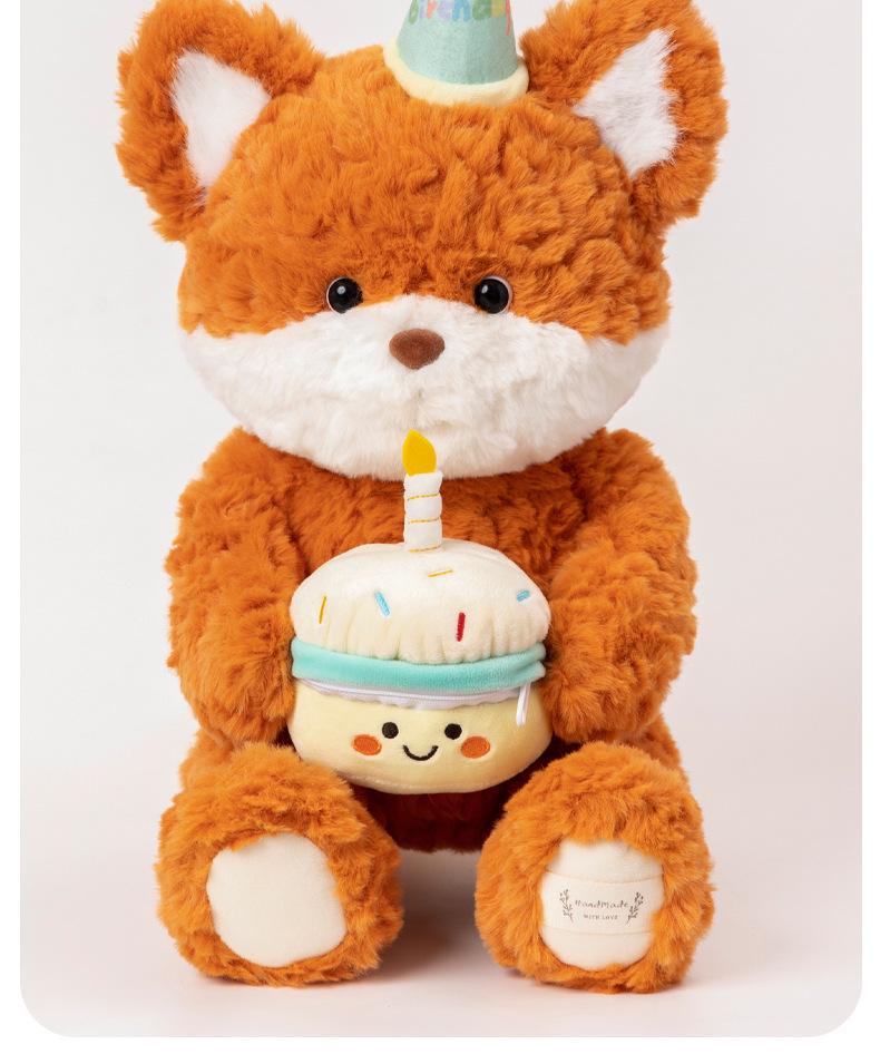 Cute Birthday Hat Bear Plush Toy - Sleep Companion & Hugging Gift for Girls