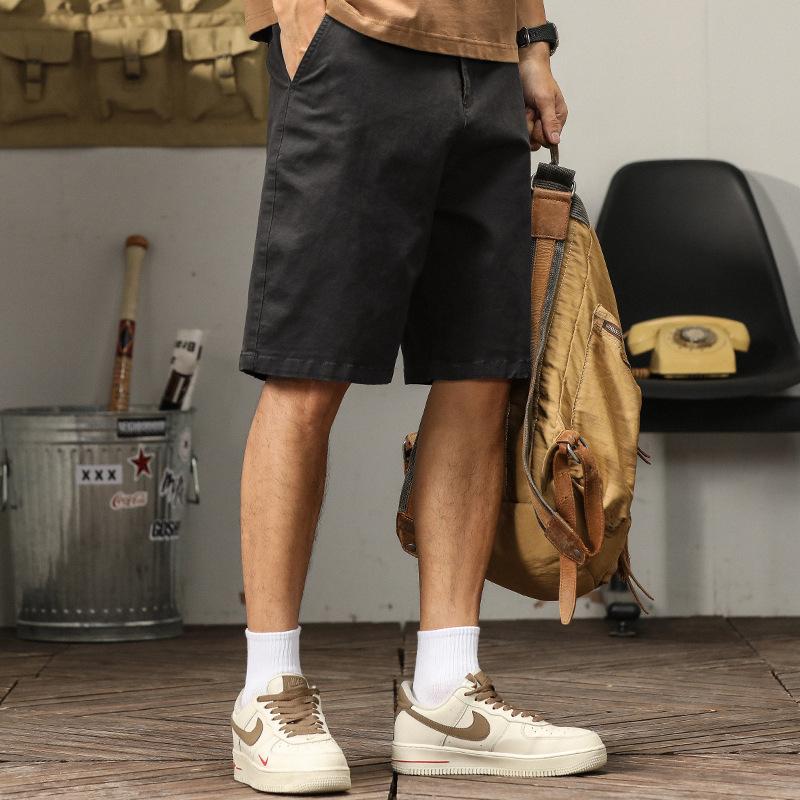 American Vintage Style Herrenshorts Gewaschene Baggy Shorts Cargo-Hose Sommer-Mode Baumwolle Lässige Stretch-Shorts