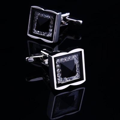 Men's Square Crystal Cuff Links Wedding Party Gift Cufflinks