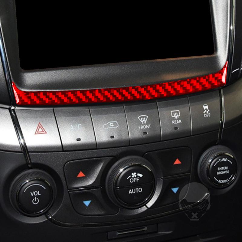 For Dodge Journey 2011 2012 2013 2014 2015 2016 2017 Navigator Trim Strip Real Carbon Fiber Sticker Car Interior Accessories