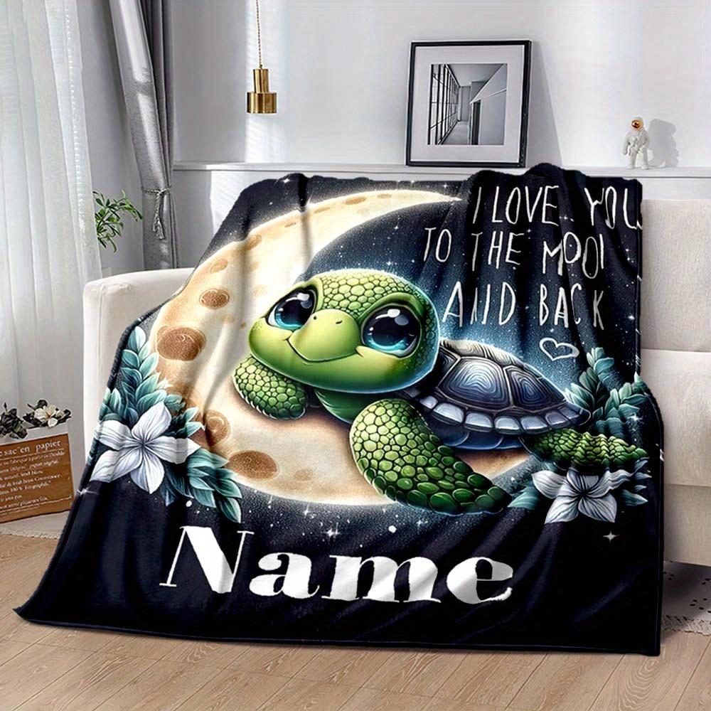 Goodnight Turtle Customize Your Name Blanket Warm Comfortable And Soft Blankets Are Suitable For Home Chairs Office Sofas Sofas Office Camping And
