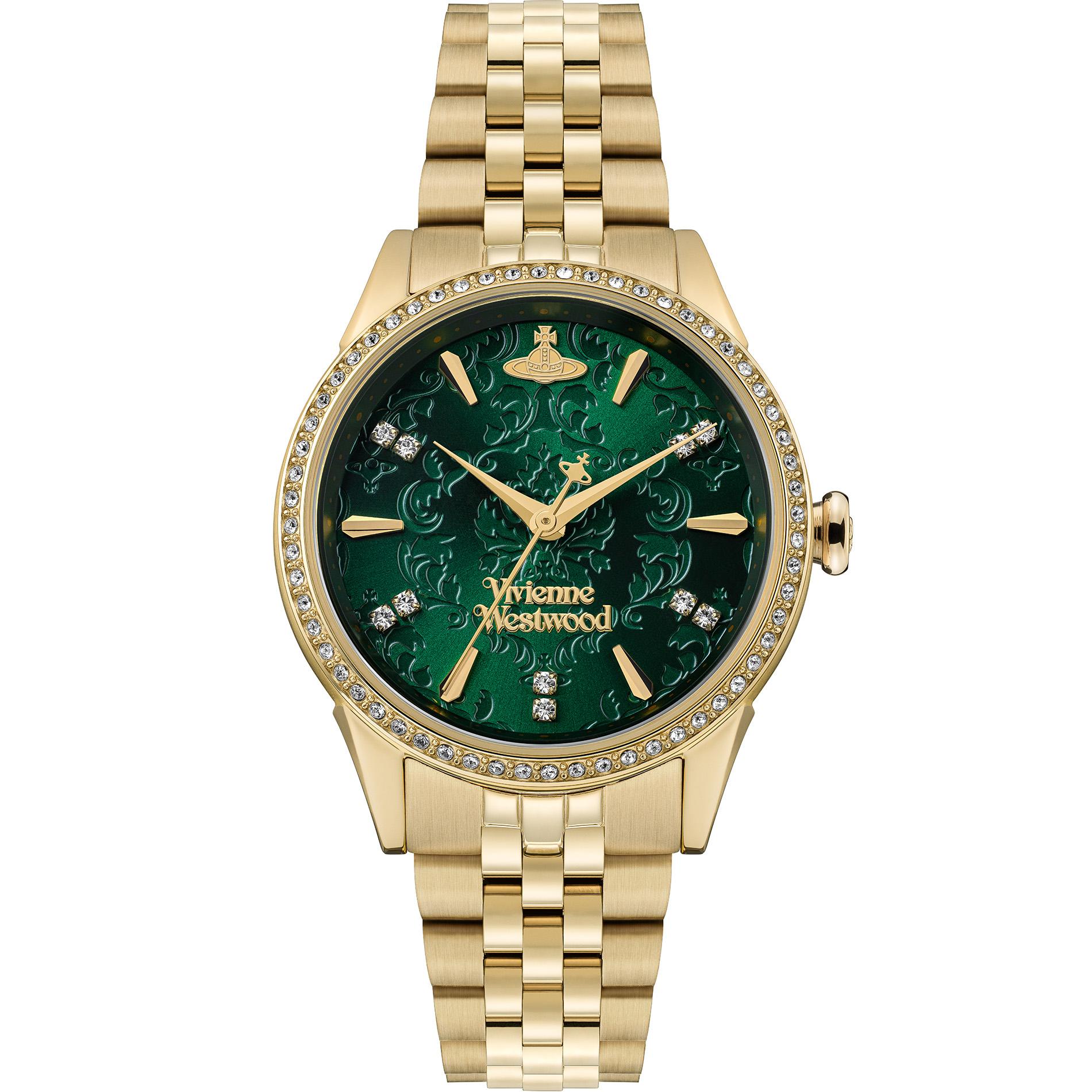 

Vivienne Westwood Quartz Watch 32Mm Green Dial Luxury Diamond Bezel Women watches DWVV327GRGD Regular Watch Box