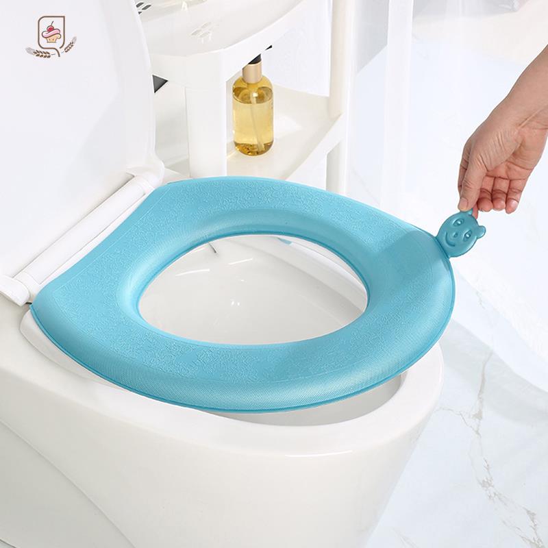1 Stück EVA Wasserdichte Toilettensitzabdeckung Verdickt Ganzjahres-Universelle Toilettensitzauflage Klebeart Toilettenauflage Zubehör