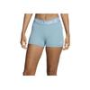 Pro Letter Elastic Mid Waist Slim Fit Three Quarter Sports Shorts Women Shorts Denim-Blue CZ9857-464