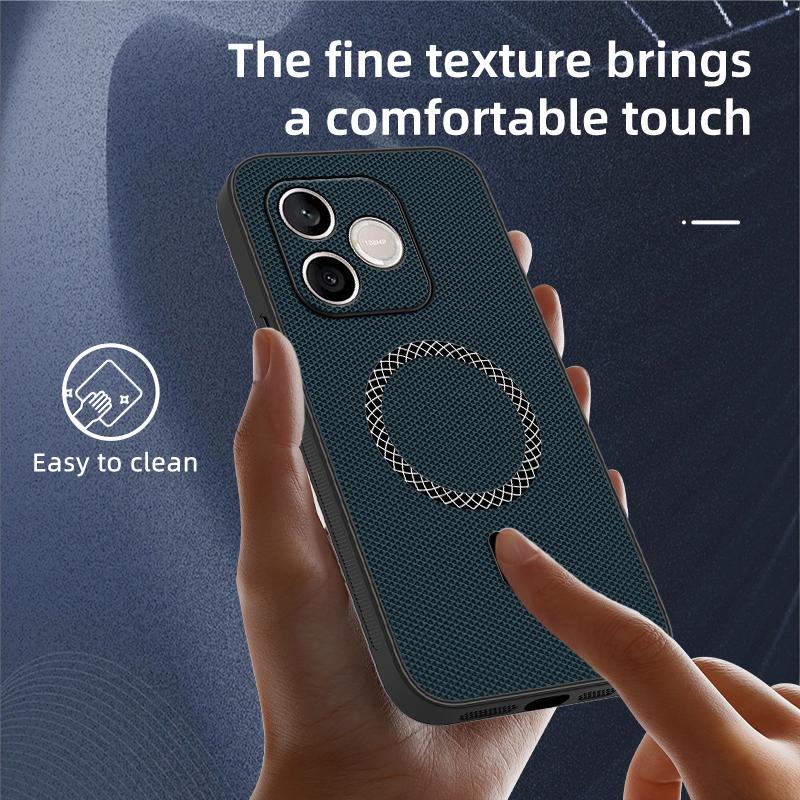3D Leather Texture Wireless Charging ShockProof Magnetic Case For Honor 600 Lite Honor600Lite 5G Phone Cover