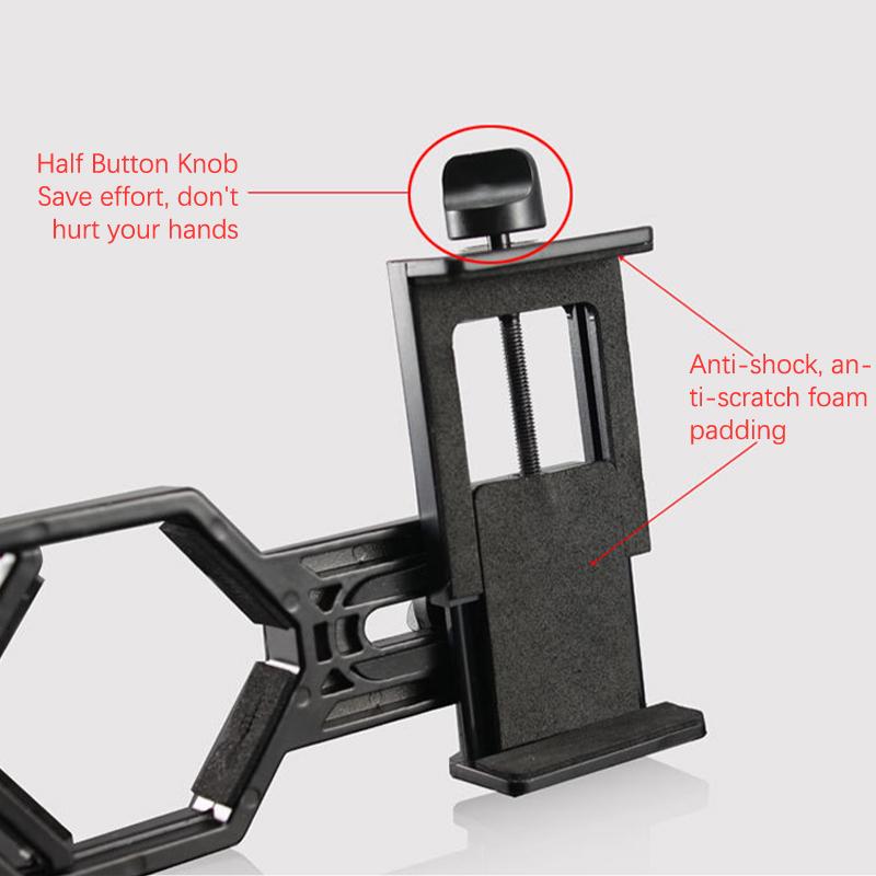 Adaptador para Teléfono Móvil con Soporte de Pinza de Resorte Accesorios para Microscopio Monocular Adaptar Telescopio Soporte de Accesorio Clip para Teléfono Móvil