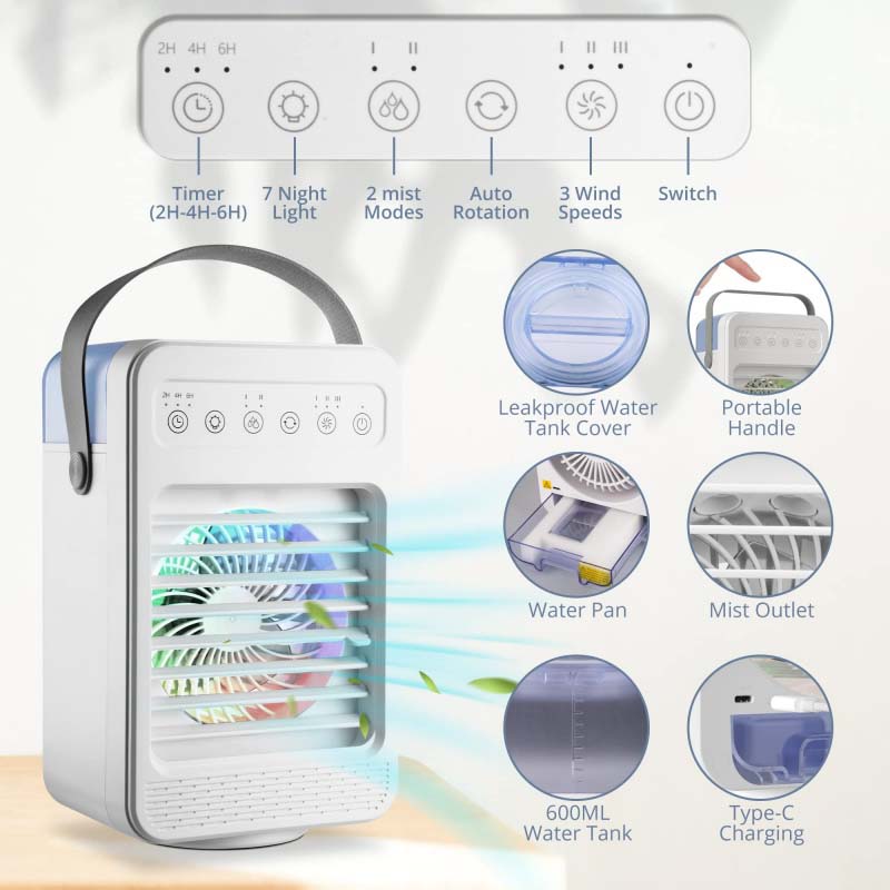 Mini Portable Air Cooling Fan Office Home Desktop Fan USB Air Conditioner Humidifier Air Cooler Fan With Water Tank