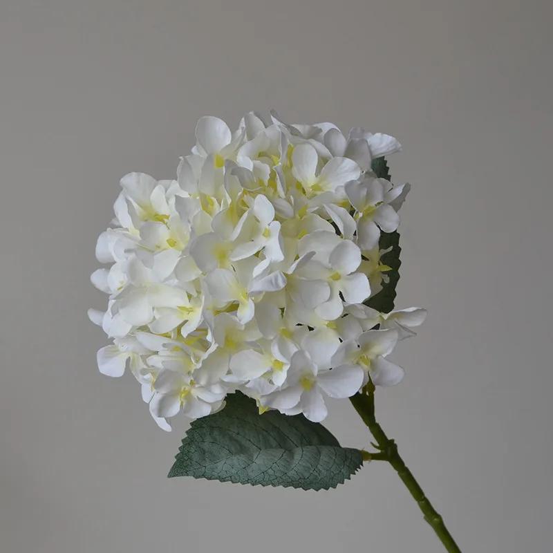 Home Decoration Flower Arrangement 42cm Artificial Silk Hydrangea Flower Realistic Large Artificial Hydrangea Branch For Wedding белый