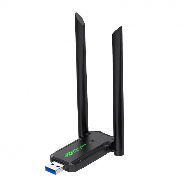 USB Wireless Network Card 1300Mbps Gigabit 5G Dual-Band WiFi6 Receiver, Driver-Free